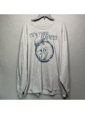 Yu-Gi-Oh! Gray Long-Sleeve Graphic Tee Featuring Yami Yugi "Its Your Move!" 3XL